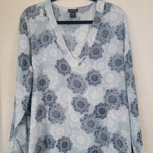 Ann Taylor Long Sleeve V-Neck Blouse